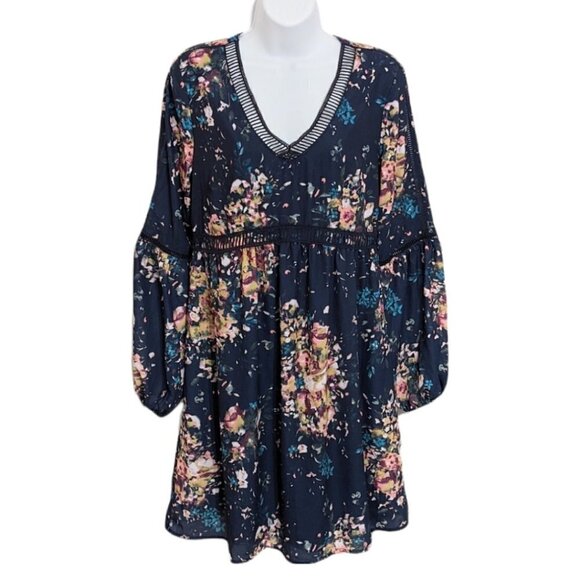 MEXX Blue floral boho dress size 2 @Y - Picture 1 of 12